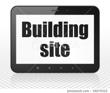 Building construction concept: Tablet Pc Computer 36070428