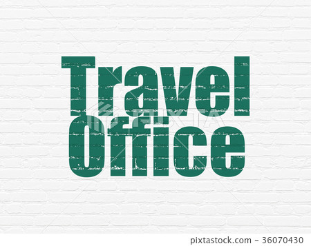 Vacation concept: Travel Office on wall background 36070430