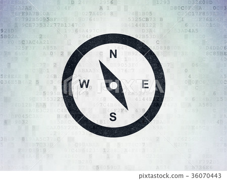 Travel concept: Compass on Digital Data Paper 36070443