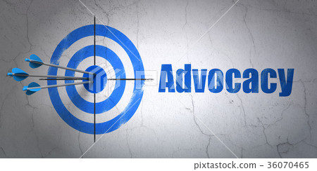 Law concept: target and Advocacy on wall 36070465
