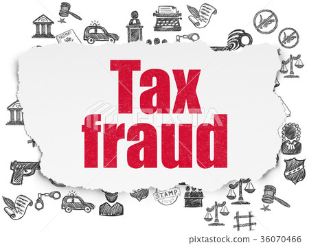 Law Concept: Tax Fraud On Torn Paper Background - Stock Illustration ...