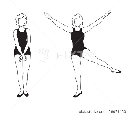 Women doing fitness exercise Fitness club icon set Women doing fitness exercise Fitness club icon set 36071430