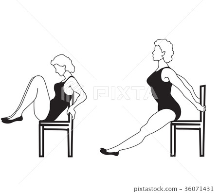 Women doing fitness exercise Fitness club icon set Women doing fitness exercise Fitness club icon set 36071431