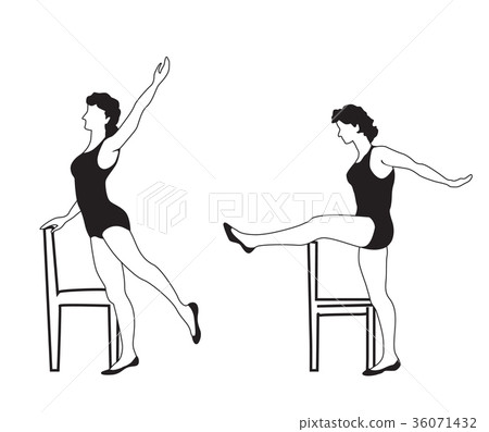 Women doing fitness exercise Fitness club icon set Women doing fitness exercise Fitness club icon set 36071432