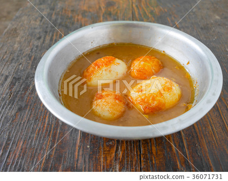 Fried Boiled Egg with Tamarind Sauce, Thai food Fried Boiled Egg with Tamarind Sauce, Thai food 36071731