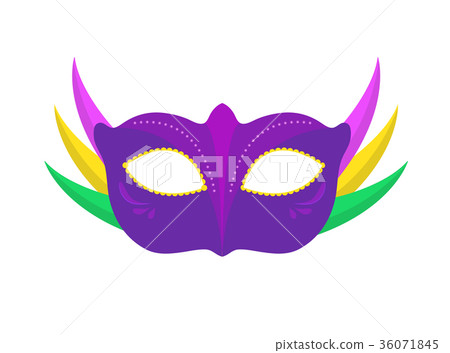 Carnival mask icon, flat, cartoon style Carnival mask icon, flat, cartoon style 36071845