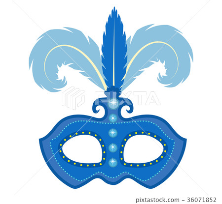 Carnival mask icon, flat, cartoon style Carnival mask icon, flat, cartoon style 36071852