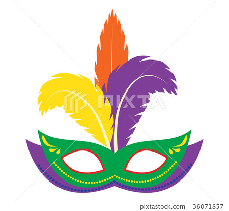 Carnival mask icon, flat, cartoon style Carnival mask icon, flat, cartoon style 36071857
