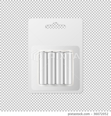 Vector realistic white alkaline AA batteries in 36072052
