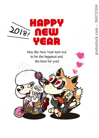 2018 New Year's card_ couple dog's first birthday 03_ with English supplement 2018 New Year's card_ couple dog's first birthday 03_ with English supplement 36072504