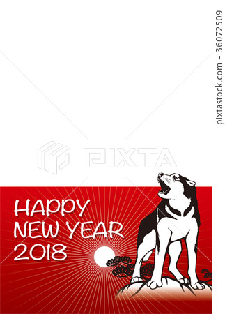 2018 New Year's card _ bark dog photo frame _ HNY _ space for additional space 2018 New Year's card _ bark dog photo frame _ HNY _ space for additional space 36072509