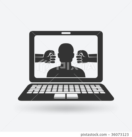 cyberbullying concept. victim of online harassment 36073123