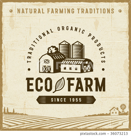 Vintage Eco Farm Label Vintage Eco Farm Label 36073213
