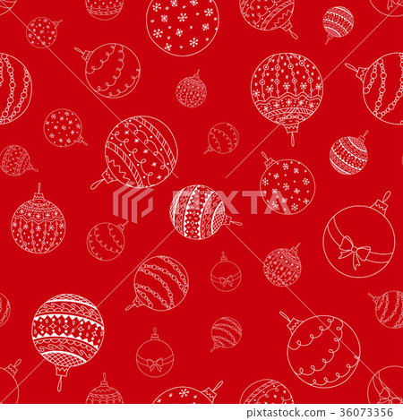 Vector seamless pattern of Christmas ball toy - Stock Illustration ...