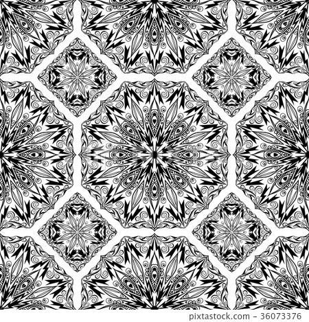 Vector seamless pattern from black mandalas 36073376