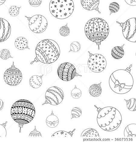 Vector seamless pattern of Christmas ball toy - Stock Illustration ...