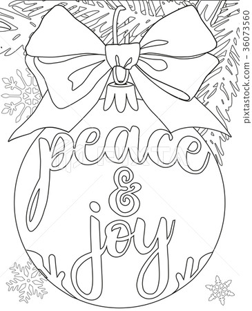 Peace and joy black and white poster with tree - Stock Illustration ...