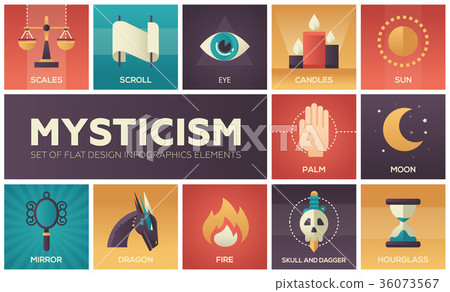 Mysticism - set of flat design infographics 36073567
