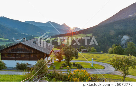 Carinthia Alpine village sunrise landscape. Carinthia Alpine village sunrise landscape. 36073773