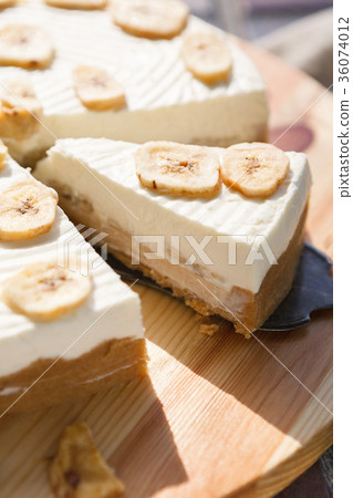 Delicious banana cake on table Delicious banana cake on table 36074012