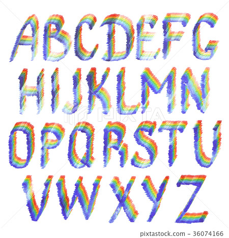 Rainbow english alphabet letters 36074166