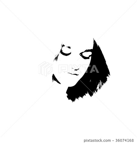 Black and white portrait of young girl Black and white portrait of young girl 36074168