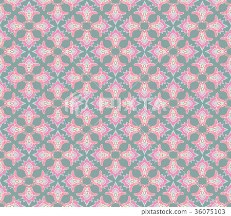 Oriental tiled pattern Abstract floral ornament  36075103