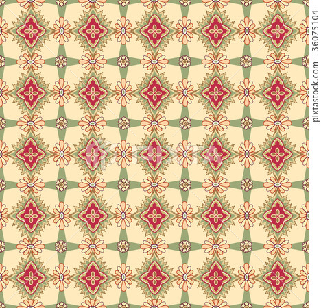 Oriental tiled pattern Abstract floral ornament Oriental tiled pattern Abstract floral ornament 36075104