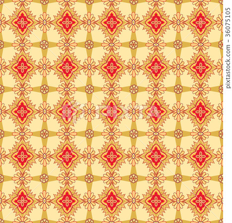 Oriental tiled pattern Abstract floral ornament Oriental tiled pattern Abstract floral ornament 36075105