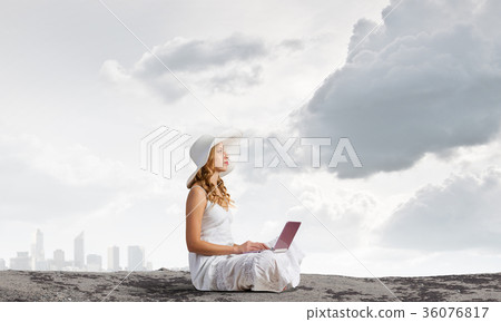 Lady using laptop Lady using laptop 36076817