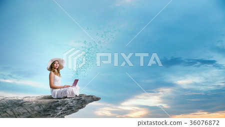 Lady using laptop Lady using laptop 36076872