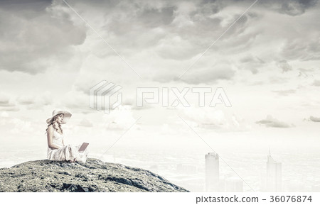 Lady using laptop Lady using laptop 36076874