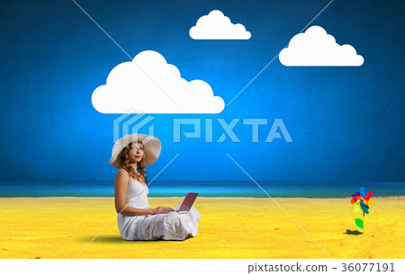 Lady using laptop Lady using laptop 36077191