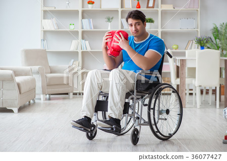 Disabled boxer at wheelchair recovering from 36077427