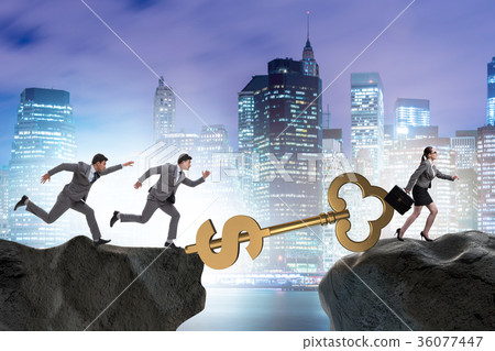 Concept of key to financial success and prosperity 36077447