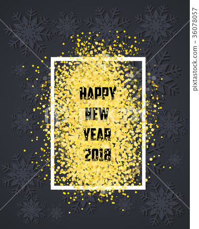 Happy new year. Gold glitter 2018 Happy new year. Gold glitter 2018 36078057