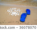 New Year 2018 is coming concept with flipflops 36078070