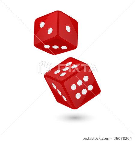 Vector illustration of red realistic game dice 36078204