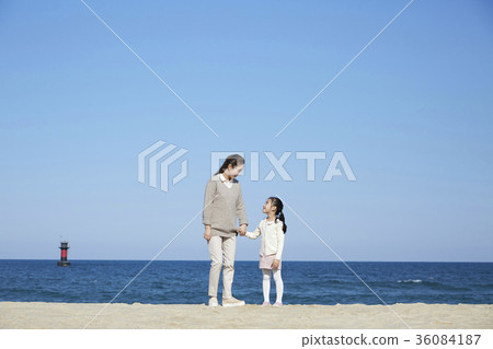母親,女兒,旅行,海 母親,女兒,旅行,海 36084187