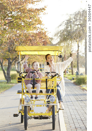 Mom, Daughter, Park, Bike 36084447