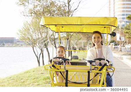 Mom, Daughter, Park, Bike 36084491