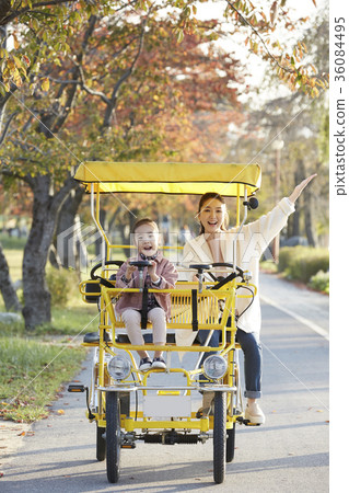 Mom, Daughter, Park, Bike 36084495