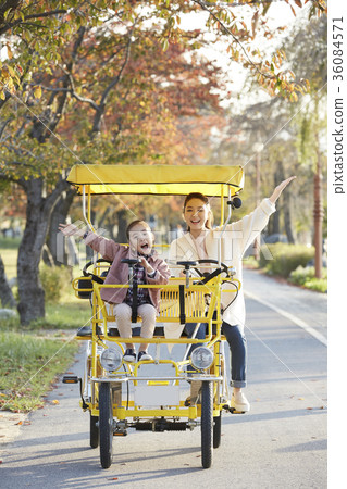 Mom, Daughter, Park, Bike 36084571
