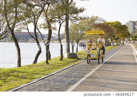 Mom, Daughter, Park, Bike 36084627