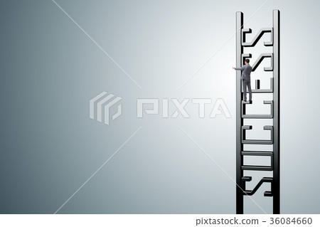 Businessman climbing the career ladder of success 36084660
