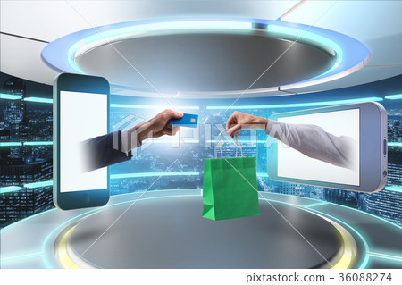 Online shopping through buying from internet 36088274