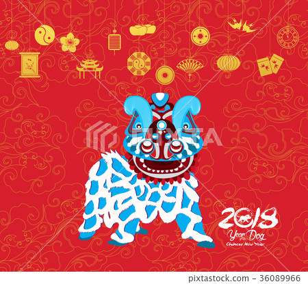 Oriental Chinese New Year 2018. Year of the dog 36089966