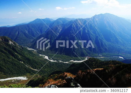 Mount Ajisawa from Hotaka Mountain Range, Kamikochi 36091217