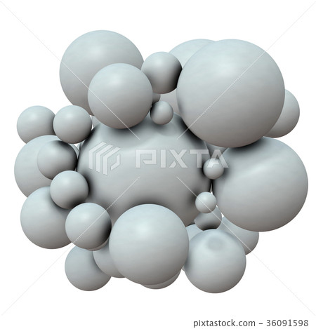 Spheres flocking to the center (Abstract 3DCG illustration) 36091598