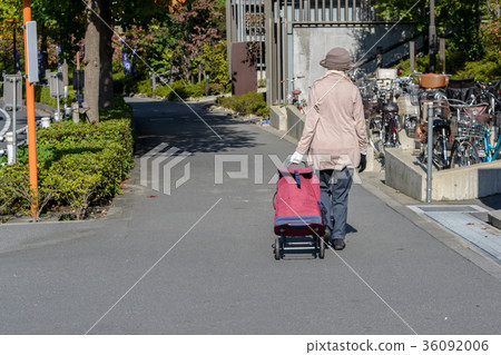 Woman with travel suitcase or luggage walking 36092006